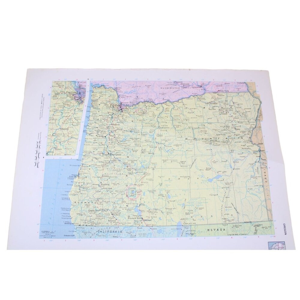 Oregon Pennsylvania Cosmopolitan Atlas Map Vintage 92073